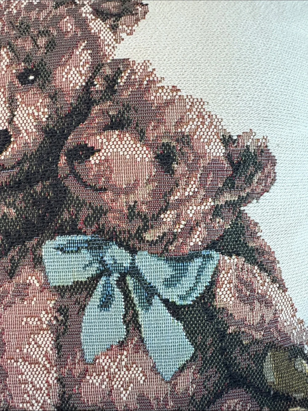Teddy Bear 12”x12” Needlepoint Accent Pillow
